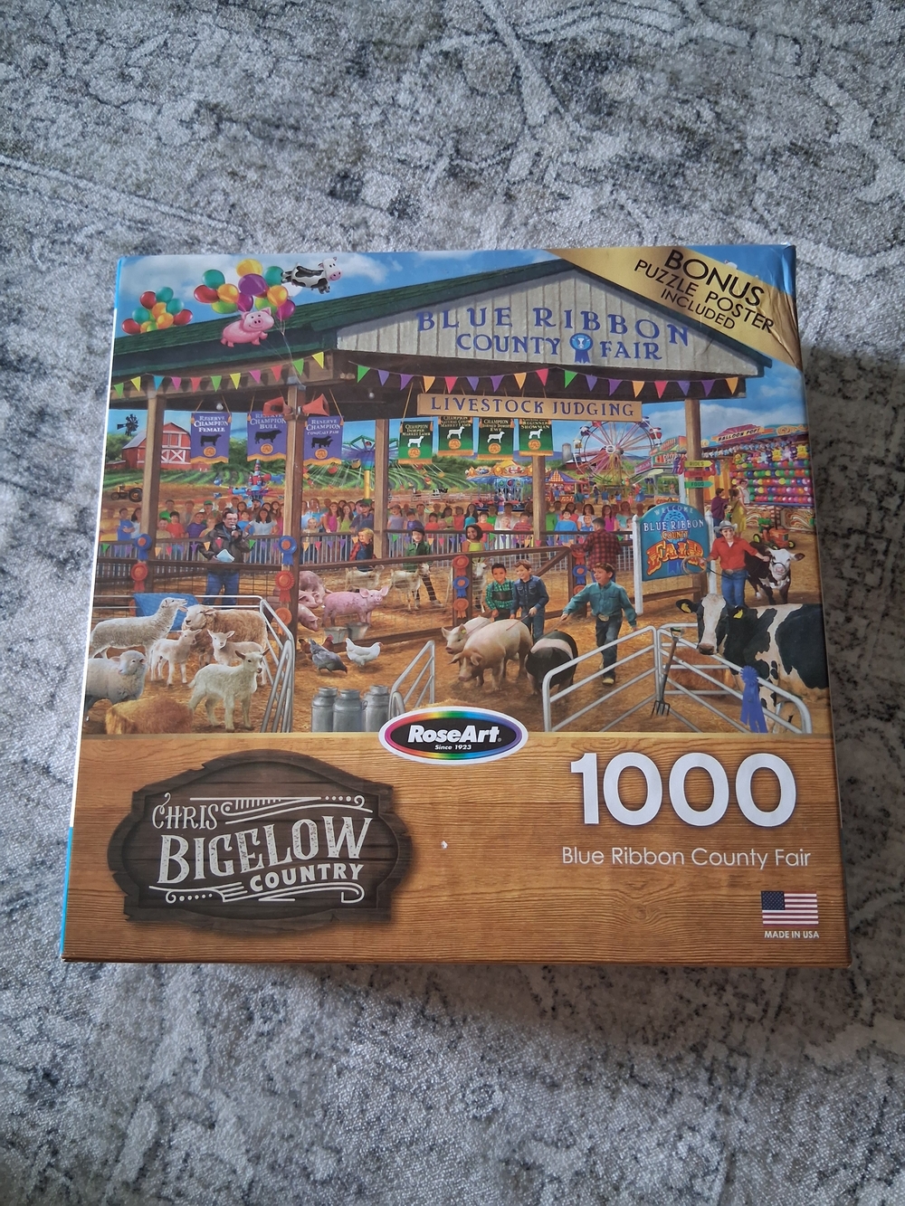 1000-Piece Blue Ribbon County Fair Rose Art Jigsaw Puzzle